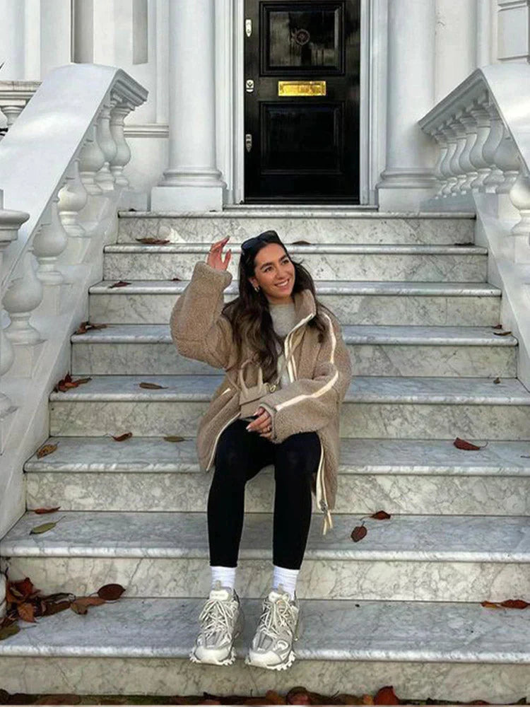 Norello™ | Dámský oversize teddy kabát na zip