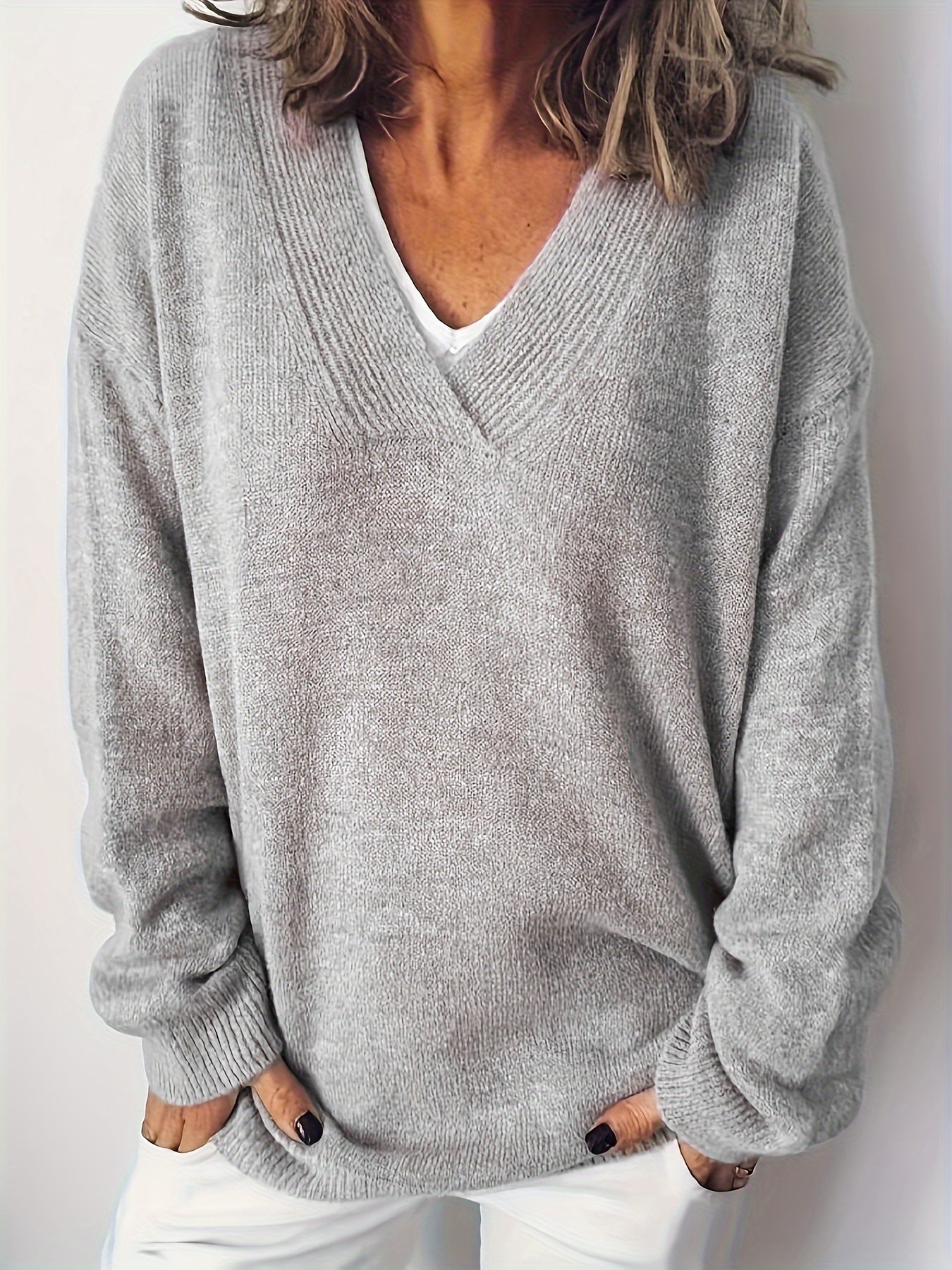 Měkký V-neck svetr